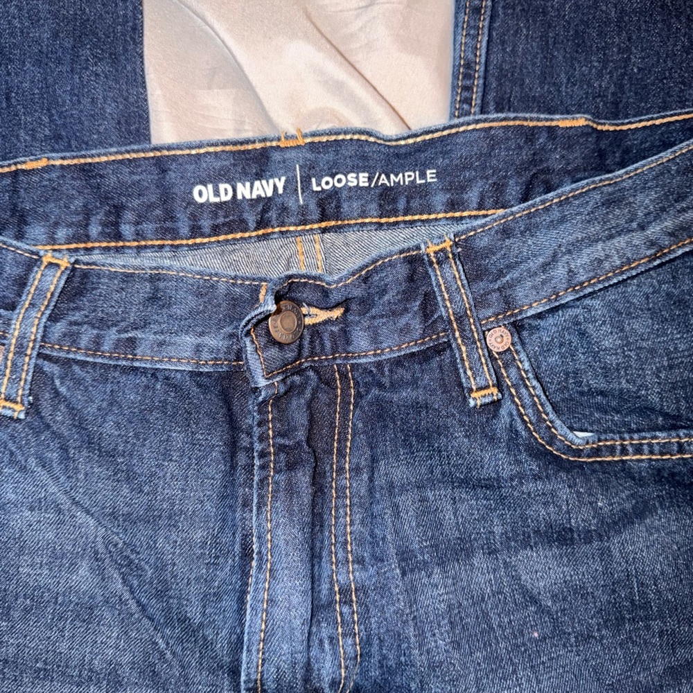 Old Navy Men's Relaxed Dark Blue Jeans